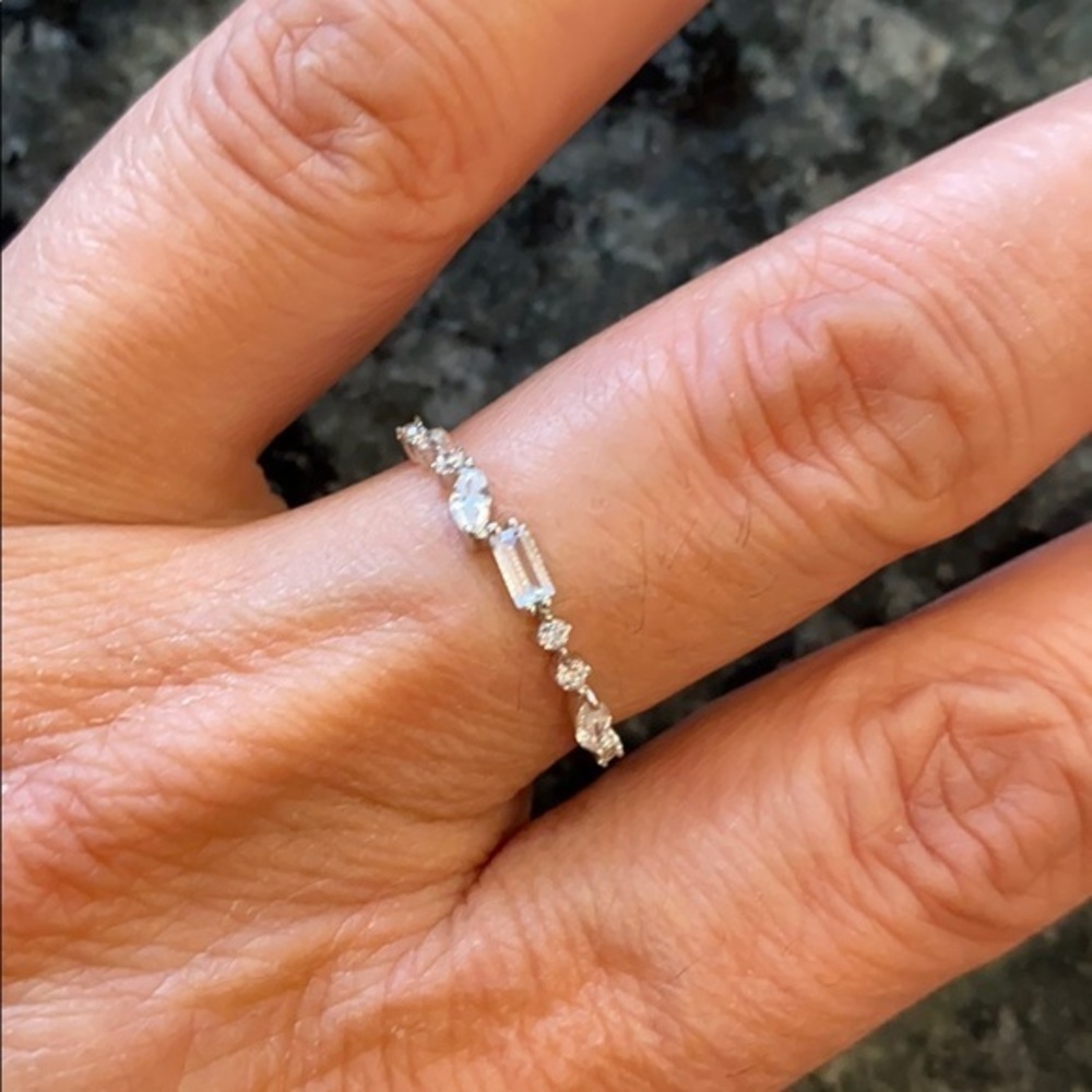 New Sterling Silver CZ Ring Band size 8.5